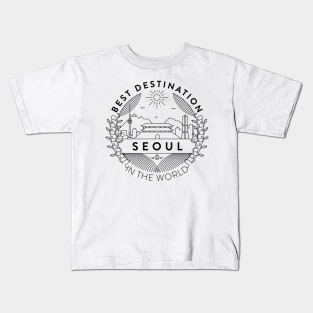 Seoul Minimal Badge Design Kids T-Shirt